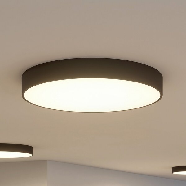 Arcchio LED stropna svjetiljka Noabelle, Ø 80 cm, crna, metal, prigušiva, Crno, Kuhinja, Metal