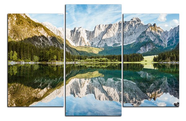 Slika na platnu - Alpski vrhovi koji se ogledaju u mirnom jezeru 1157C (90x60 cm)
