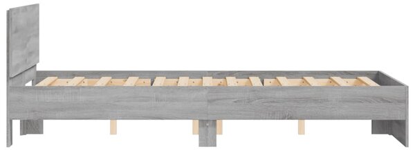 Okvir kreveta s uzglavljem siva boja hrasta 120x200 cm - Siva / 120 x 200 cm