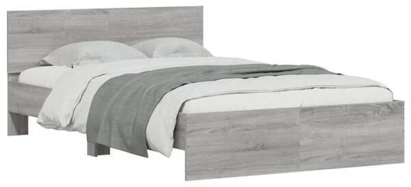 Okvir kreveta s uzglavljem siva boja hrasta 120x200 cm - Siva / 120 x 200 cm