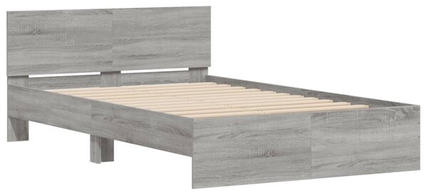 Okvir kreveta s uzglavljem siva boja hrasta 120x200 cm - Siva / 120 x 200 cm