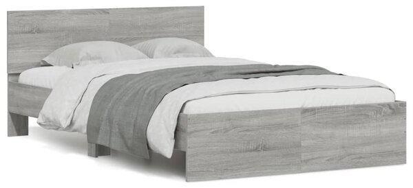 Okvir kreveta s uzglavljem siva boja hrasta 120x200 cm - Siva / 120 x 200 cm
