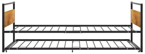 Okvir kreveta na razvlačenje crni metalni 90 x 200 cm - Crna