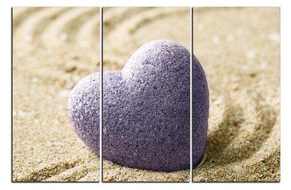 Slika na platnu - Kamen u obliku srca na pijesku 1161B (90x60 cm )