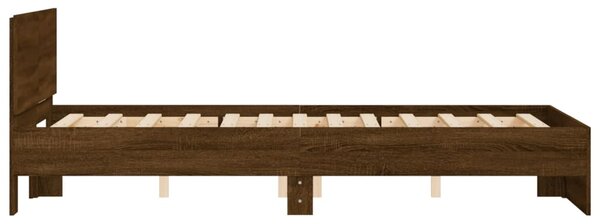Okvir kreveta s uzglavljem boja hrasta 135x190 cm - Smeđa / 135 x 190 cm