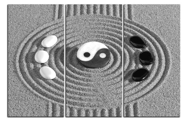 Slika na platnu - Yin i Yang kamenje u pijesku 1163QB (90x60 cm )