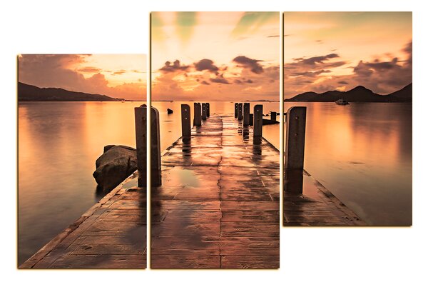 Slika na platnu - Prekrasan zalazak sunca nad jezerom 1164FD (90x60 cm)