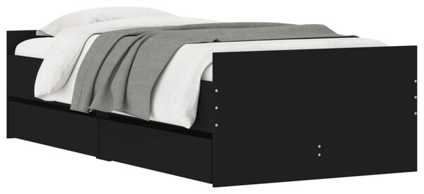 Okvir kreveta s ladicama crni 90 x 190 cm - Crna / 90 x 190 cm