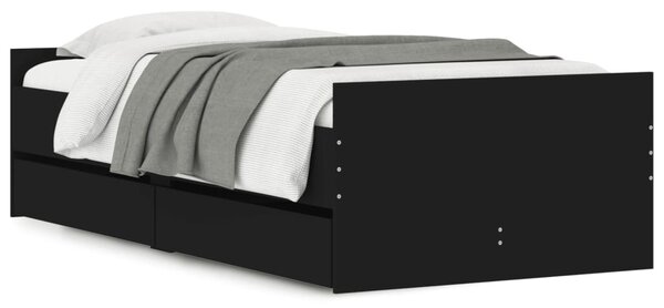 Okvir kreveta s ladicama crni 90 x 190 cm - Crna / 90 x 190 cm