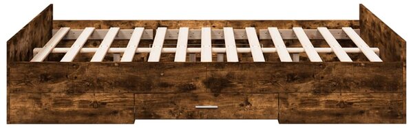 Okvir kreveta s ladicama boja hrasta 140x190 cm - Smeđa / 140 x 190 cm