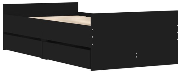 Okvir kreveta s ladicama crni 90 x 190 cm - Crna / 90 x 190 cm