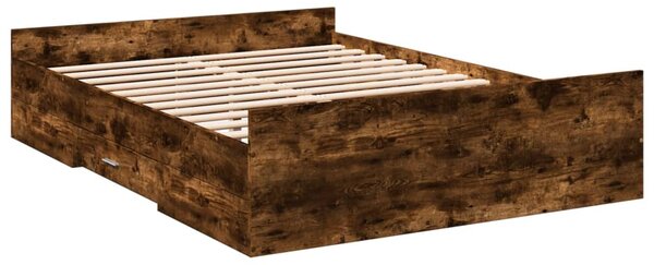 Okvir kreveta s ladicama boja hrasta 140x190 cm - Smeđa / 140 x 190 cm