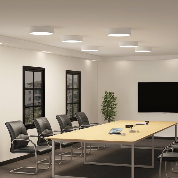 Arcchio LED stropna svjetiljka Noabelle, Ø 40 cm, bijela, metal, prigušiva, Bijela, Kuhinja, Metal