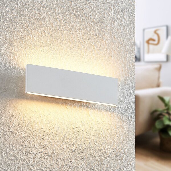 Lindby LED zidna svjetiljka Ignazia, 28 cm, bijela, metal, gore/dolje, prigušiva, Bijela, Dnevni boravak/blagovaonica, Metal