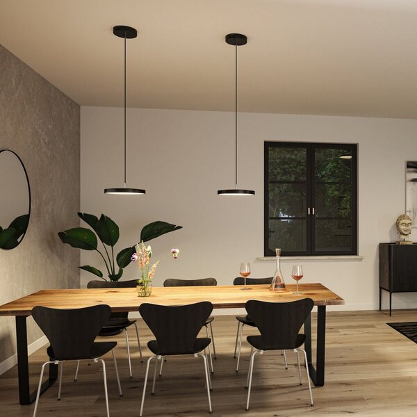 Paulmann Hildor LED viseća svjetiljka, Zigbee, crna, prigušiva, Crno, Dnevni boravak/blagovaonica, Metal