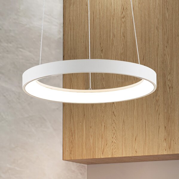 Arcchio LED viseća svjetiljka Vivy, Ø 38 cm, bijela, metalna, prigušiva, Bijela, Kuhinja, Metal