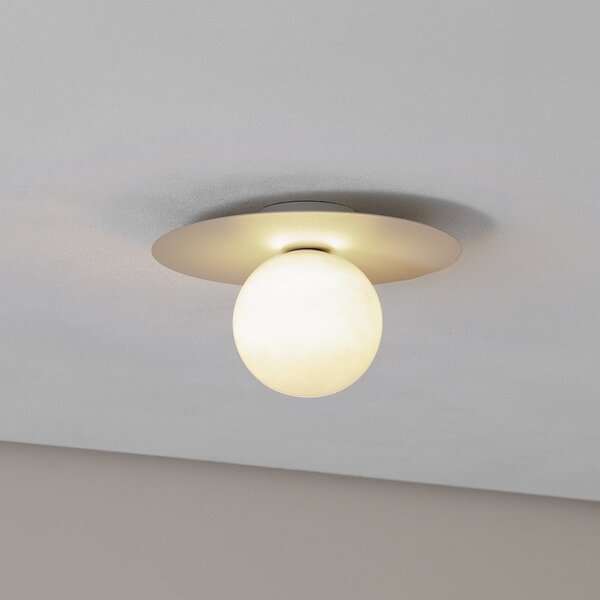 TK Lighting Stropna svjetiljka Pixie, bež, staklo, Ø 25 cm, kugla, G9, prigušiva, Bež, Dnevni boravak/blagovaonica, Metal