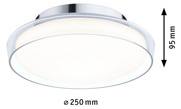 Paulmann Luena LED stropna svjetiljka IP44 krom Ø25cm