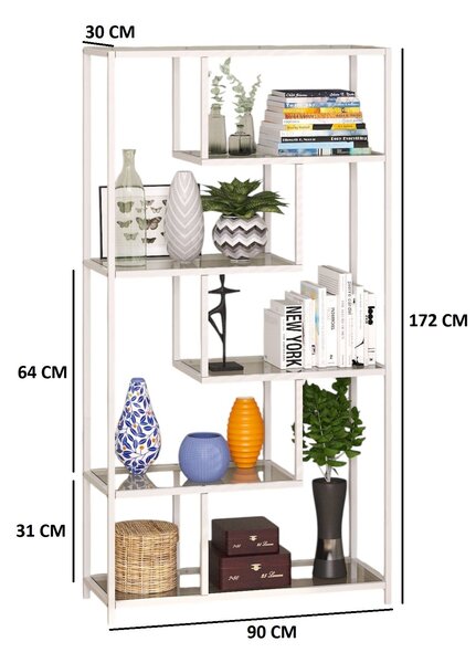 Zondo.hr Regal Byat 30 (bijela + staklo). Akcija -30%. 1127412