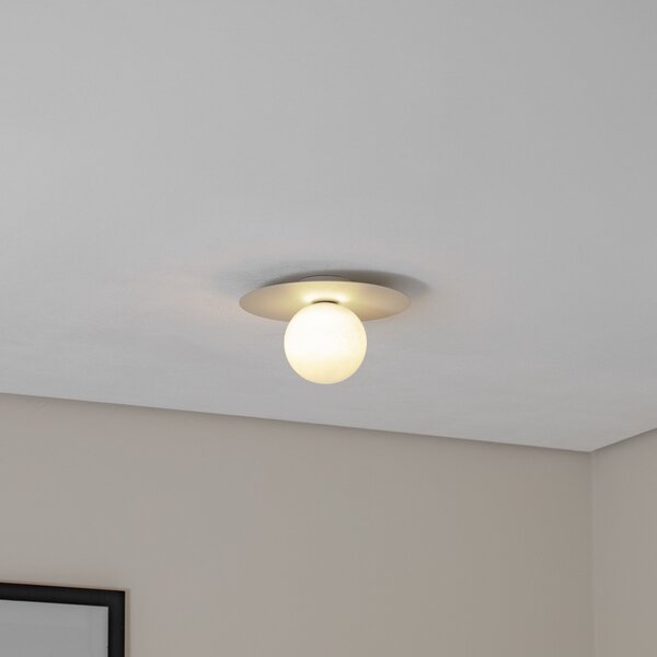 TK Lighting Stropna svjetiljka Pixie, bež, staklo, Ø 25 cm, kugla, G9, prigušiva, Bež, Dnevni boravak/blagovaonica, Metal