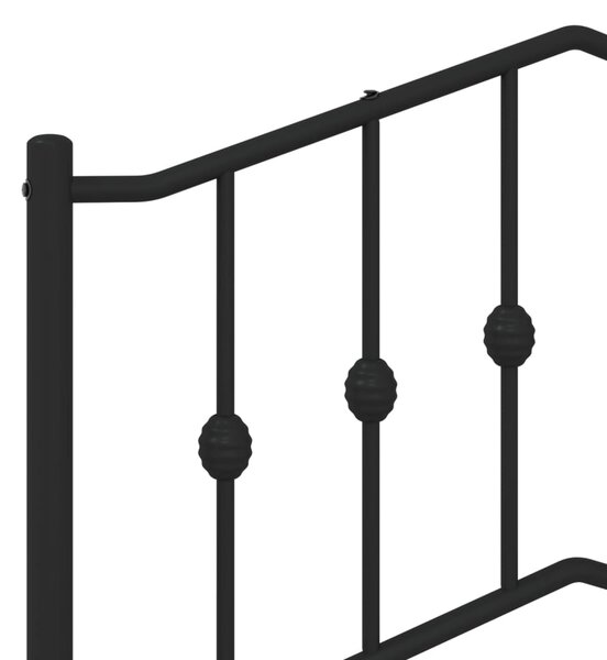 Metalni okvir kreveta s uzglavljem i podnožjem crni 80 x 200 cm - Crna / 80 x 200 cm