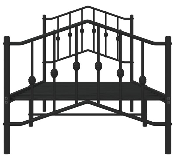 Metalni okvir kreveta s uzglavljem i podnožjem crni 80 x 200 cm - Crna / 80 x 200 cm