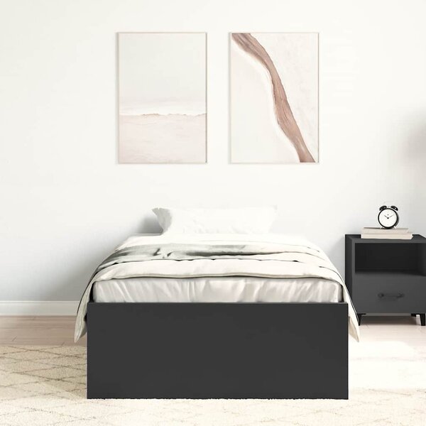 Okvir kreveta crni 75 x 190 cm mali za jednu osobu - Crna / 75 x 190 cm
