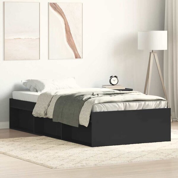 Okvir kreveta crni 75 x 190 cm mali za jednu osobu - Crna / 75 x 190 cm