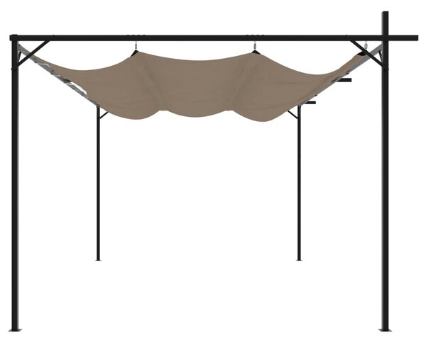 Pergola s pomičnim krovom smeđesiva 395x292x230 cm - Tupe / 395 x 292 x 230 cm