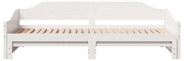 Dnevni krevet na razvlačenje bijeli 90x190 cm masivna borovina - Bijela / 90 x 190 cm