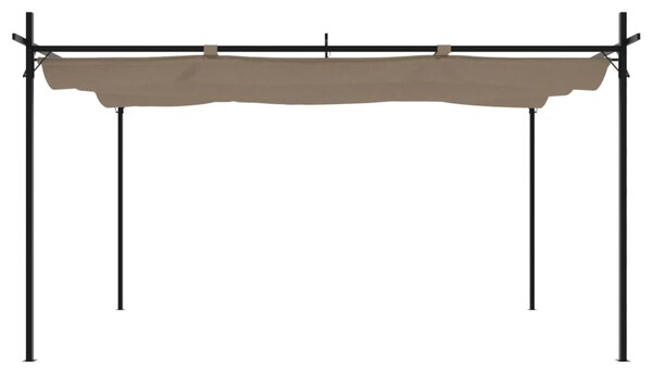 Pergola s pomičnim krovom smeđesiva 395x292x230 cm - Tupe / 395 x 292 x 230 cm