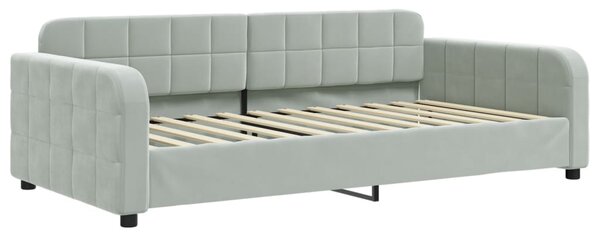 Dnevni krevet svjetlosivi 100 x 200 cm baršunasti - Siva / 100 x 200 cm