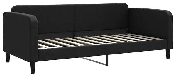Dnevni krevet s madracem crni 90 x 200 cm od tkanine - Crna / 90 x 200 cm