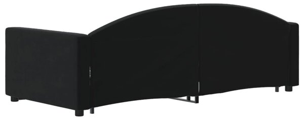 Dnevni krevet na razvlačenje crni 90 x 190 cm baršunasti - Crna / 90 x 190 cm
