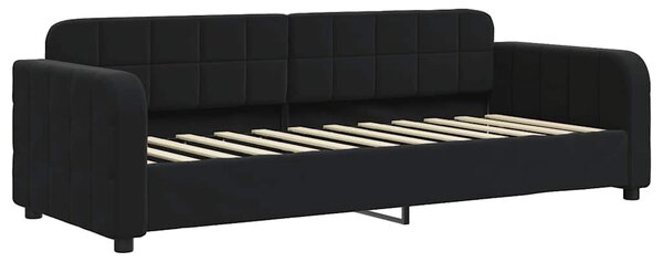Dnevni krevet na razvlačenje s madracima crni 80x200 cm baršun - Crna / 80 x 200 cm