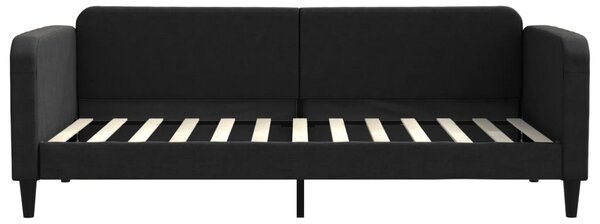 Dnevni krevet s madracem crni 90 x 200 cm od tkanine - Crna / 90 x 200 cm
