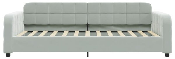 Dnevni krevet s madracem svjetlosivi 100 x 200 cm baršunasti - Siva / 100 x 200 cm