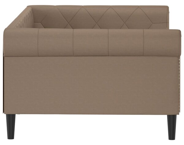 Dnevni krevet boja cappuccina 100 x 200 cm od umjetne kože - Smeđa / 100 x 200 cm