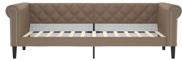 Dnevni krevet boja cappuccina 100 x 200 cm od umjetne kože - Smeđa / 100 x 200 cm