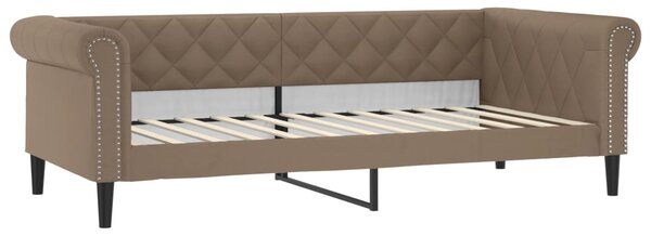 Dnevni krevet boja cappuccina 100 x 200 cm od umjetne kože - Smeđa / 100 x 200 cm