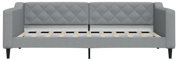 Dnevni krevet s madracem svjetlosivi 90 x 190 cm od tkanine - Siva / 90 x 190 cm