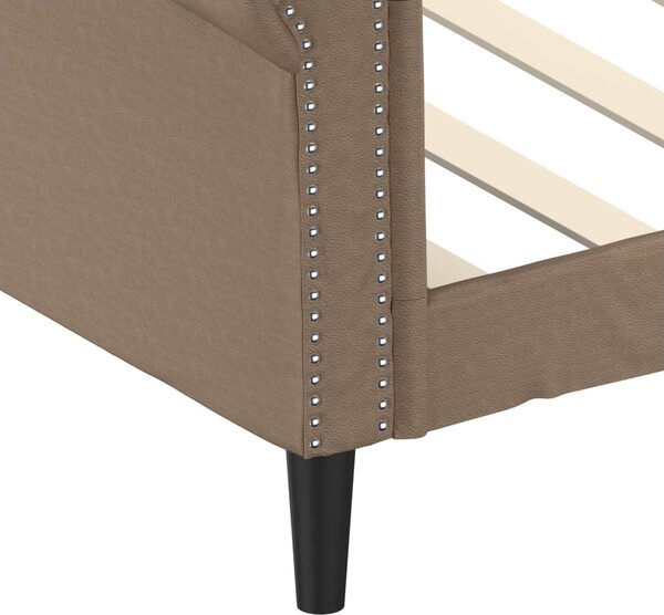 Dnevni krevet boja cappuccina 100 x 200 cm od umjetne kože - Smeđa / 100 x 200 cm