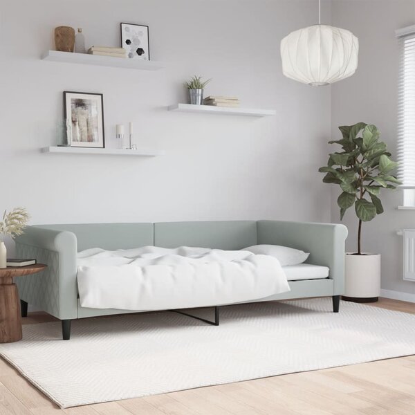 Dnevni krevet svjetlosivi 100 x 200 cm baršunasti - Siva / 100 x 200 cm