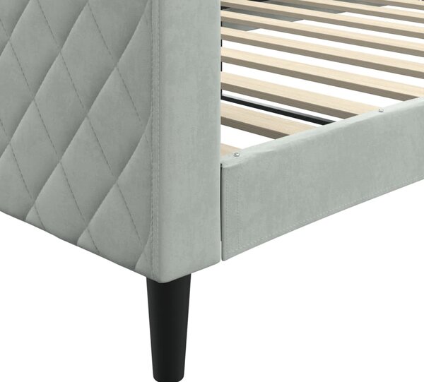 Dnevni krevet svjetlosivi 100 x 200 cm baršunasti - Siva / 100 x 200 cm