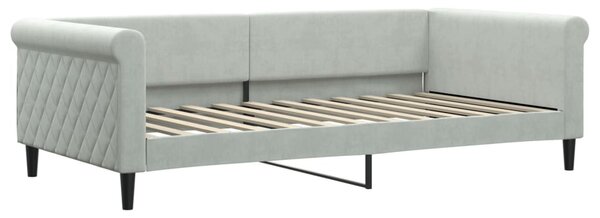 Dnevni krevet svjetlosivi 100 x 200 cm baršunasti - Siva / 100 x 200 cm