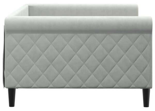 Dnevni krevet svjetlosivi 100 x 200 cm baršunasti - Siva / 100 x 200 cm