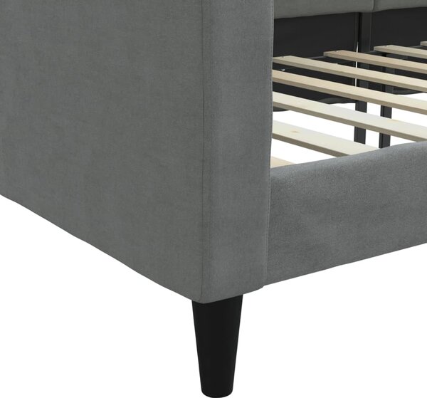 Dnevni krevet tamnosivi 90 x 200 cm od tkanine - Siva / 90 x 200 cm