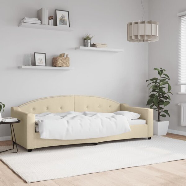 Dnevni krevet krem 80 x 200 cm od tkanine - Krema / 80 x 200 cm