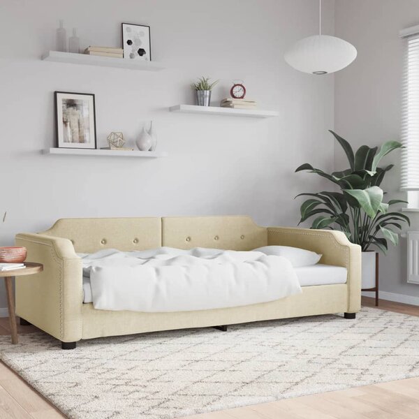 Dnevni krevet krem 80 x 200 cm od tkanine - Krema / 80 x 200 cm