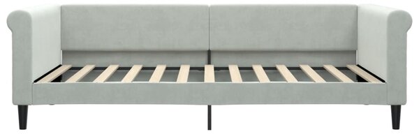Dnevni krevet svjetlosivi 100 x 200 cm baršunasti - Siva / 100 x 200 cm